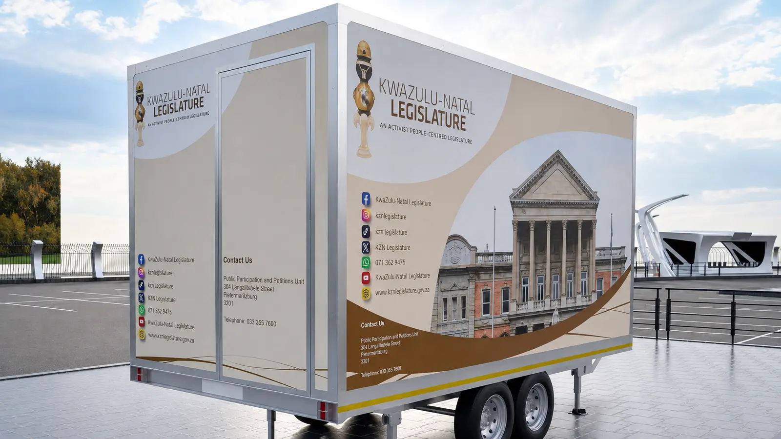 KwaZulu-Natal Legislature branded mobile trailer